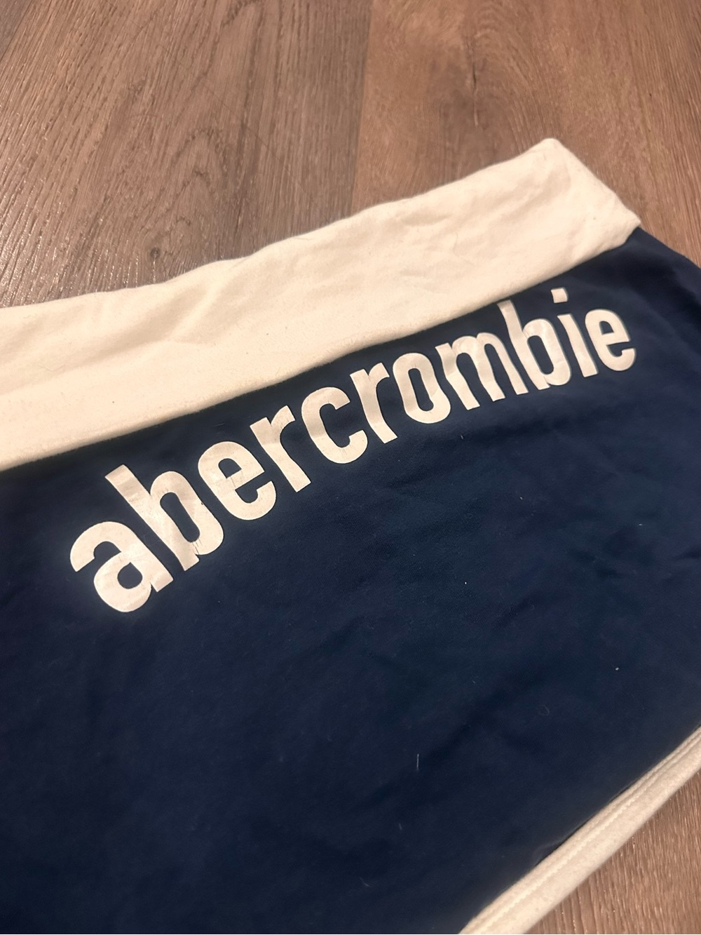 Vintage Y2K Abercrombie & Fitch Foldover Logo Mini Skirt Navy White Athleisure